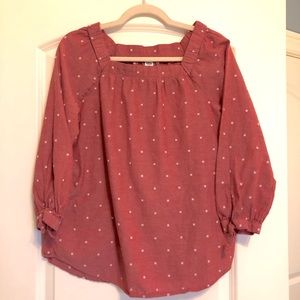 Old Navy Pink and Cream Top with Ties